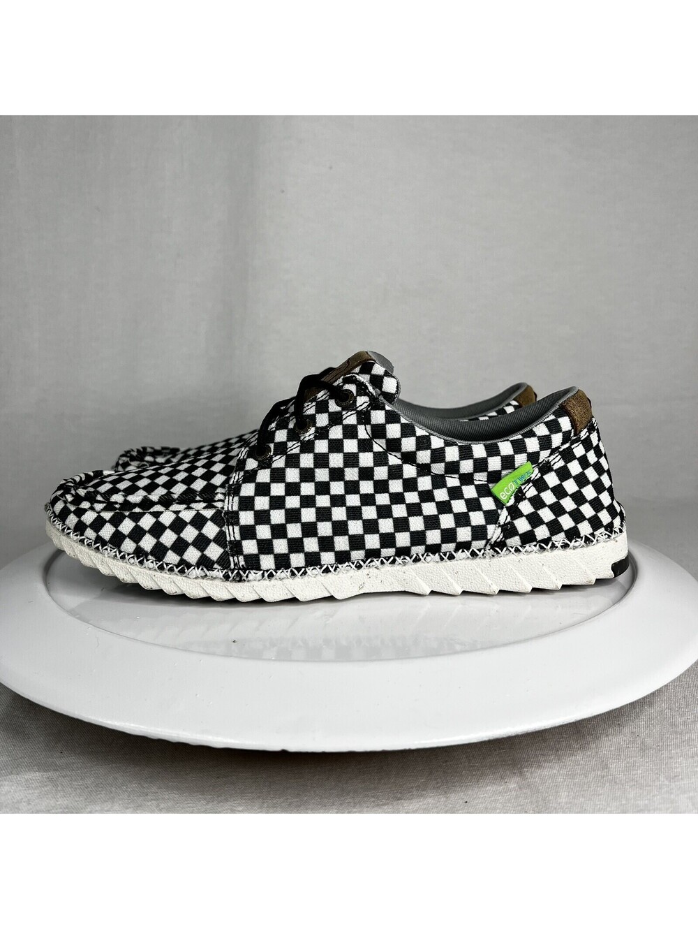 TWISTED X ZERO X CASUAL SNEAKERS MEN'S Black White Checks MZX0003 US Size 10 EUC
